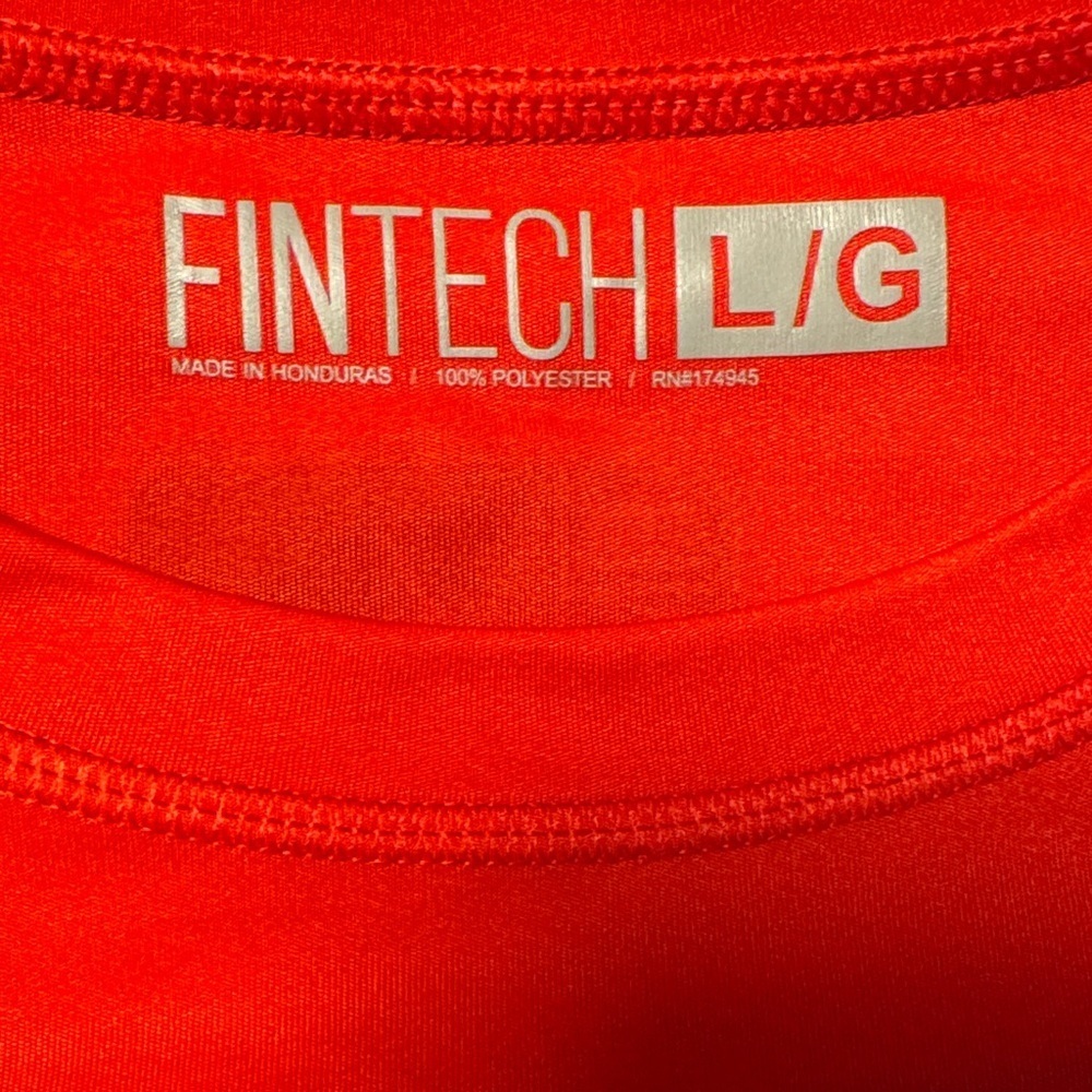 Fintech Men's Vibrant Red Long Sleeve Tee - Picture 2 of 2